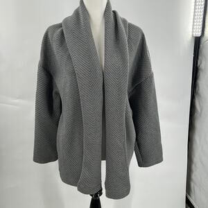 Fabletics Venessa Women's Olive Green Quilted Open Front Cardigan Size Medium